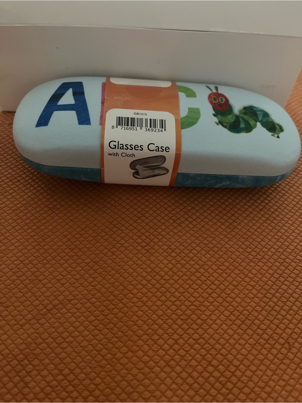 Kids ABC Glasses Case with Caterpillar Accent - Light Blue